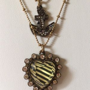 Betsey Johnson Vintage nautical anchor necklace